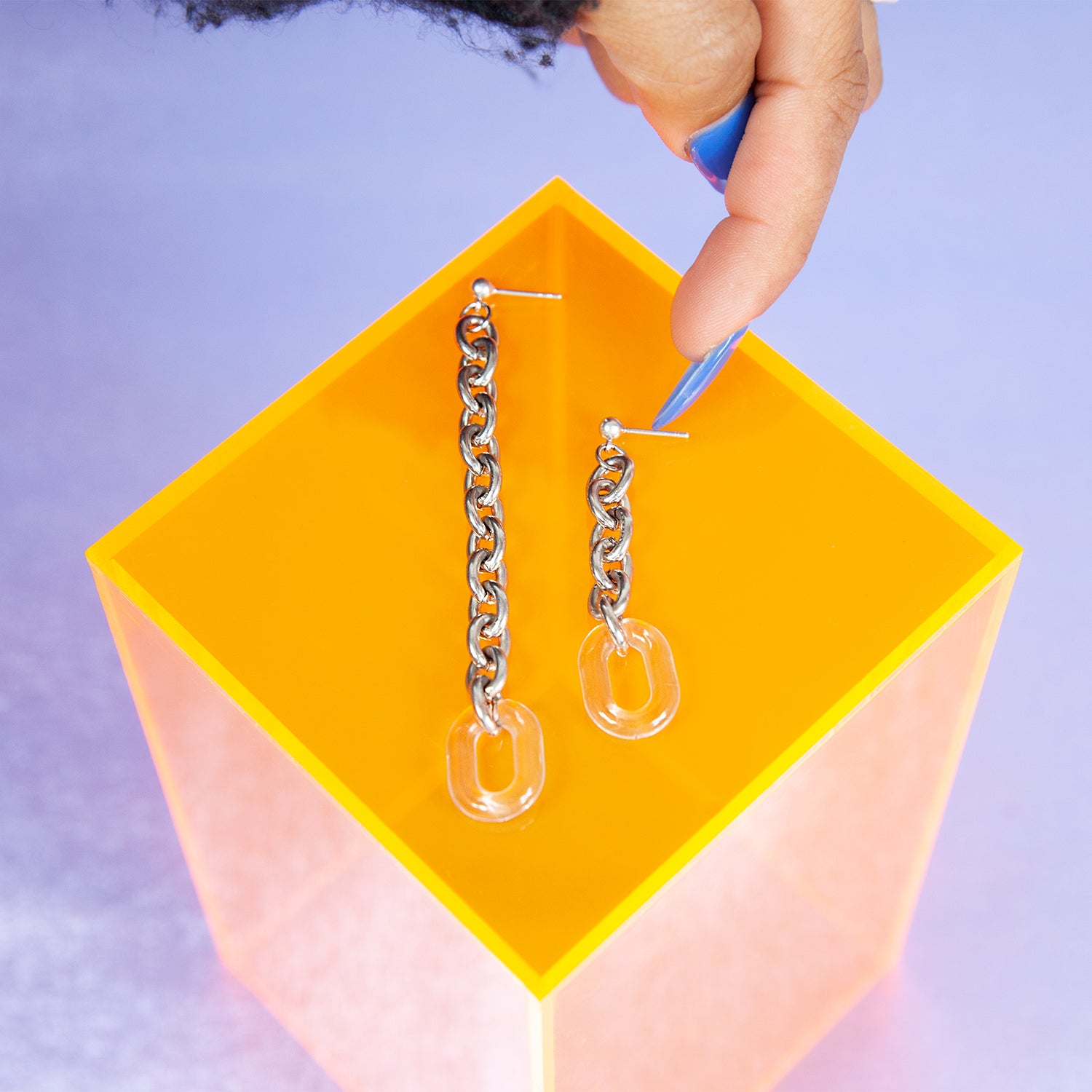 Misfit Clear Chain Earrings