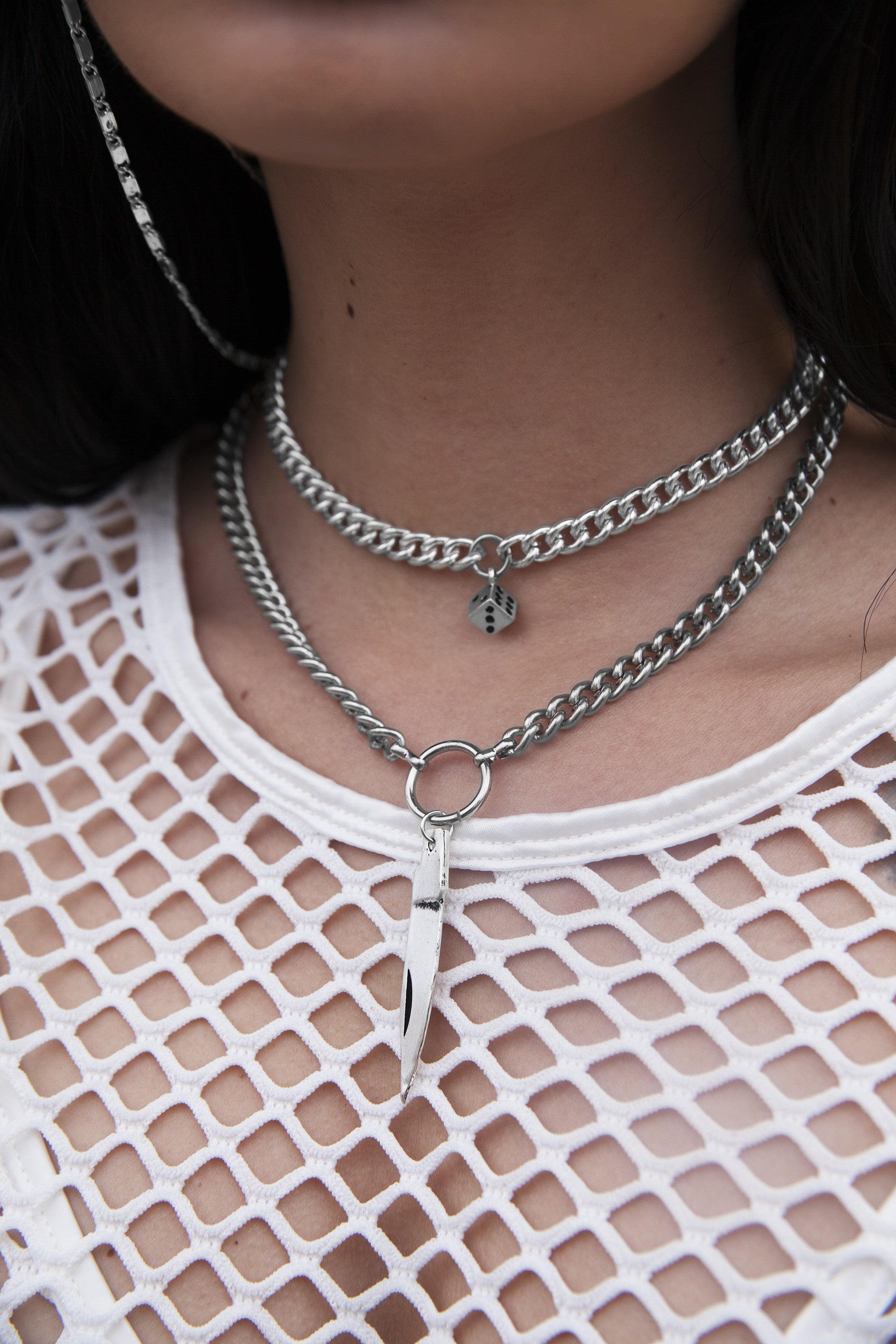 Dice Charm Ring Choker