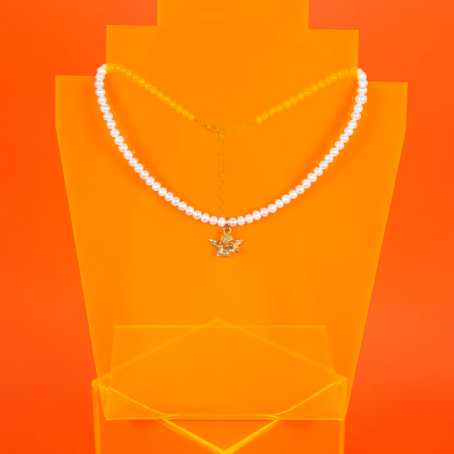 Pearl Cherub Necklace