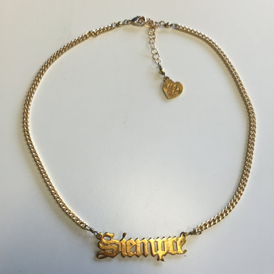 Siempre Nameplate Necklace