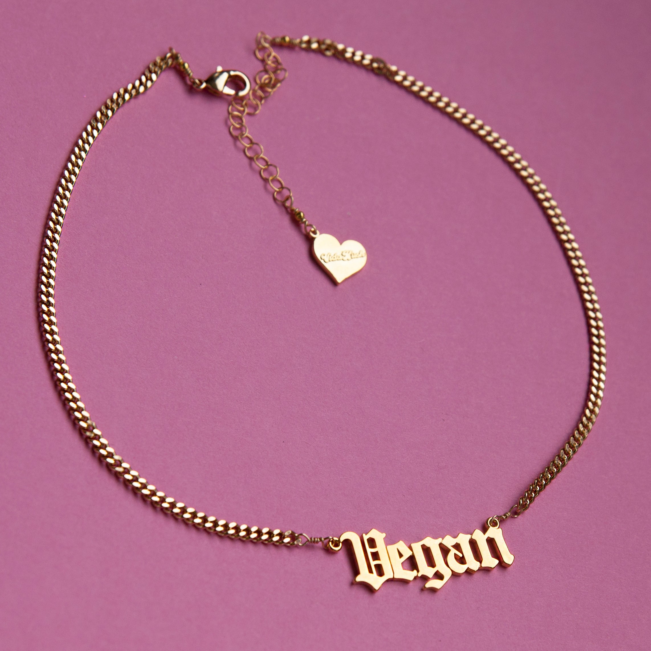 Vegan Nameplate Necklace