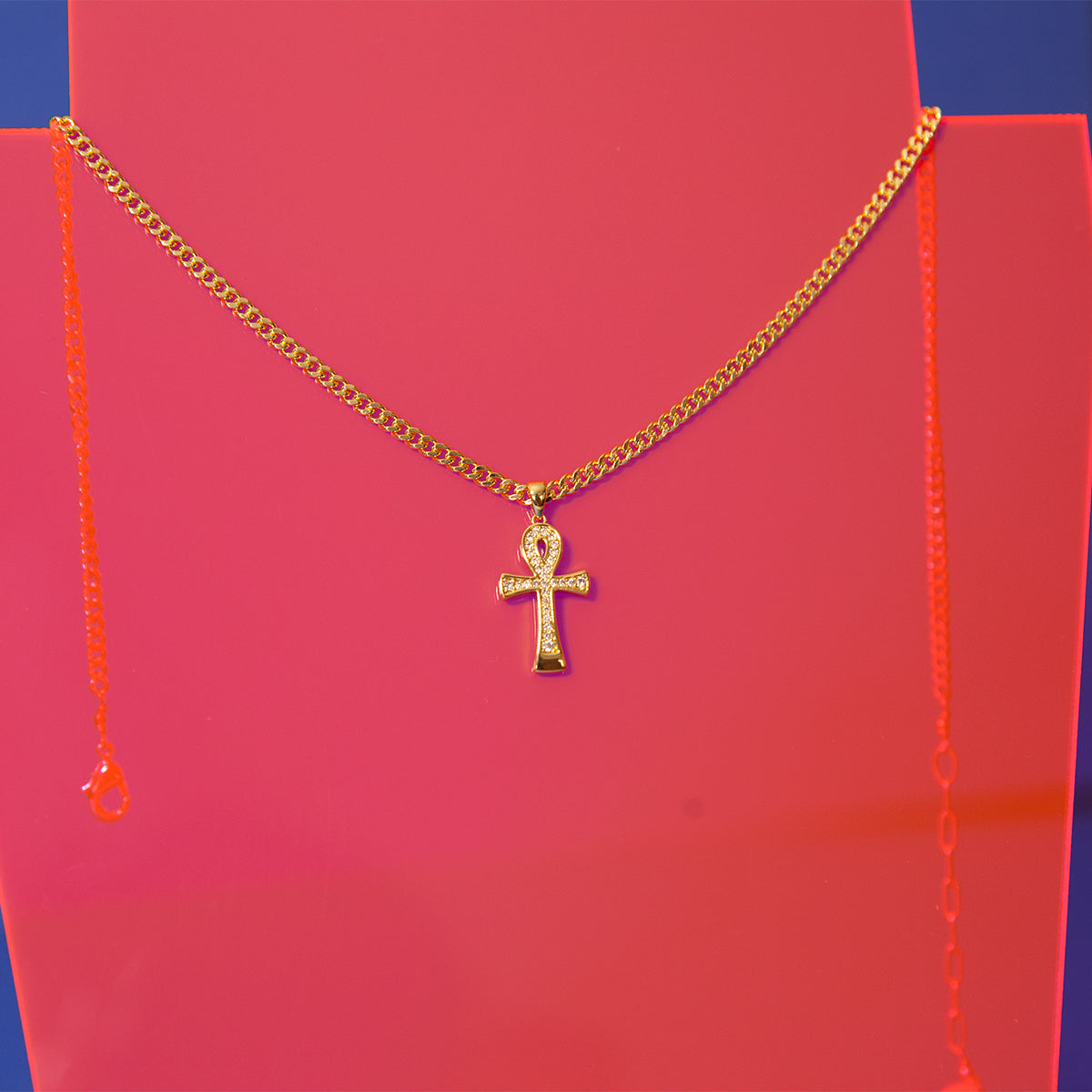 Medium Shining Ankh Necklace