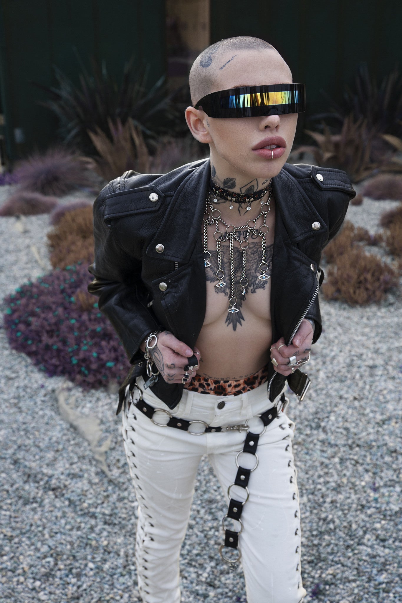 Chain Mail Leather Belt