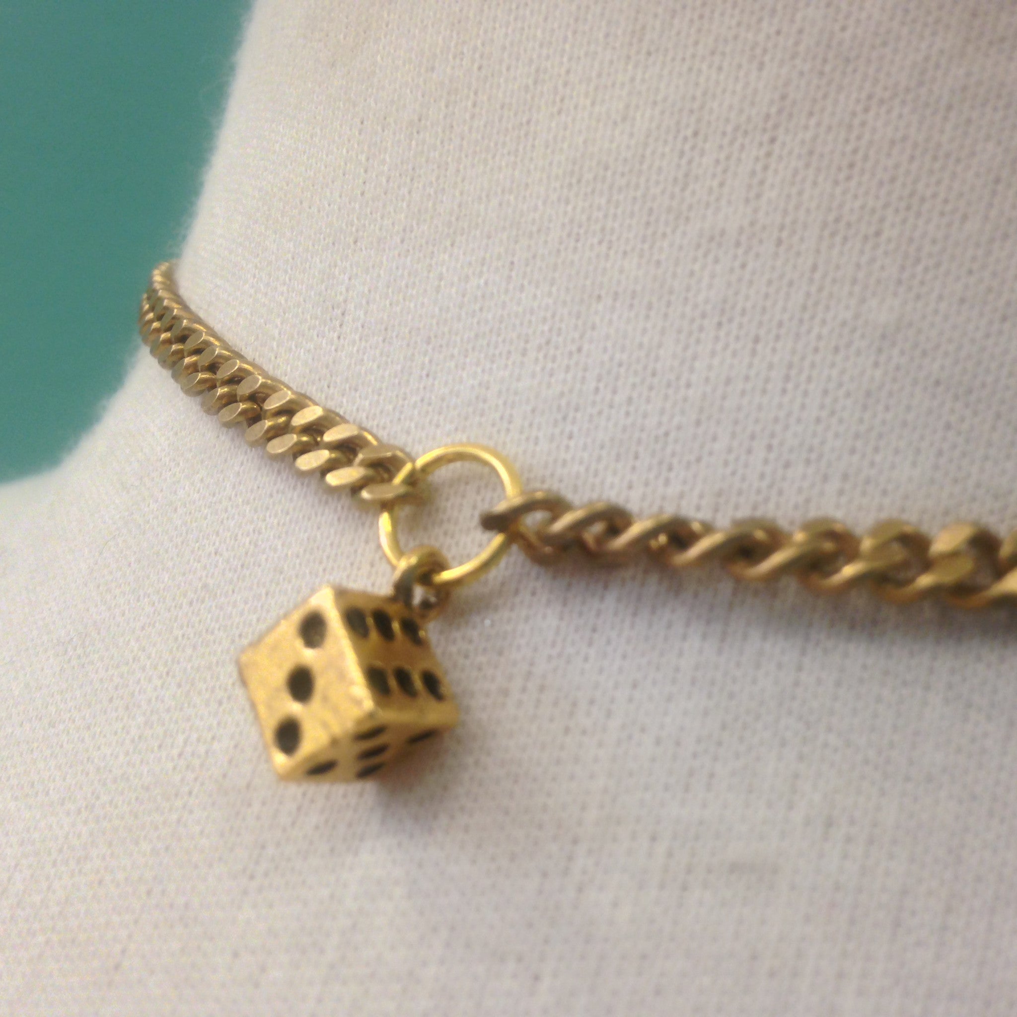 Dice Charm Ring Choker