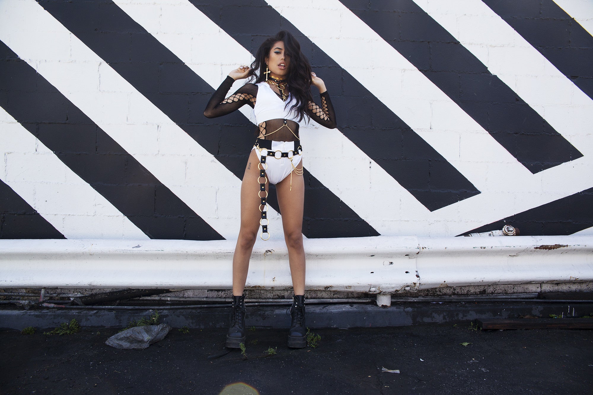 Chain Mail Leather Belt