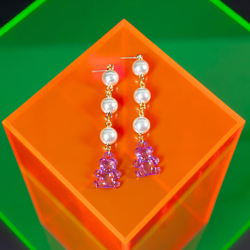 Pearl Gummy Bear Earrings