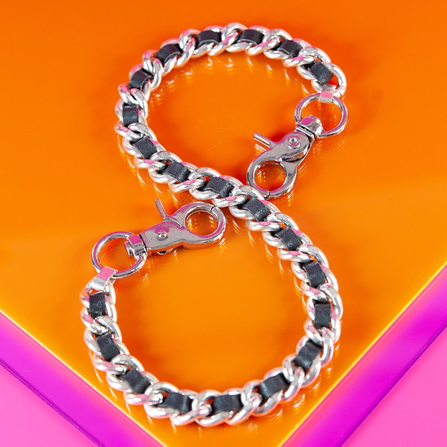 Woven Leather Pocket Chain