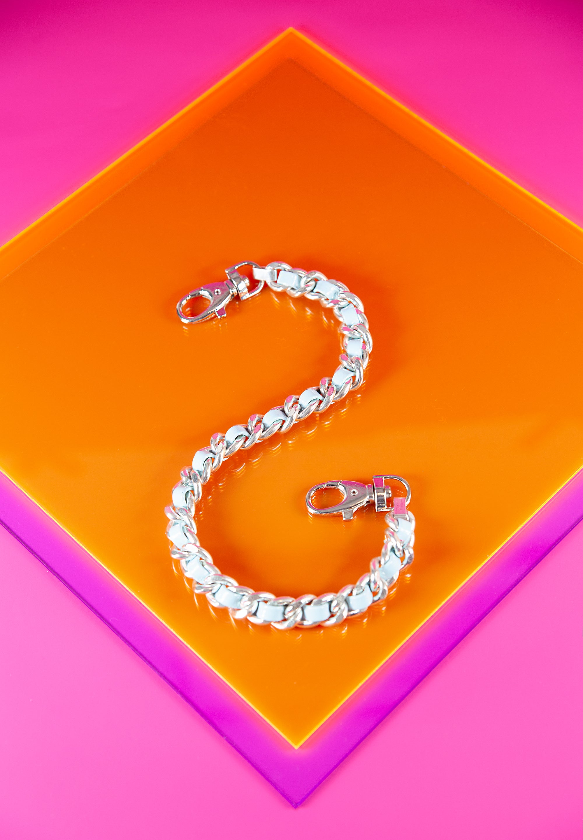 Woven Leather Pocket Chain