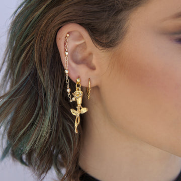 The Golden Rose Earring Chain
