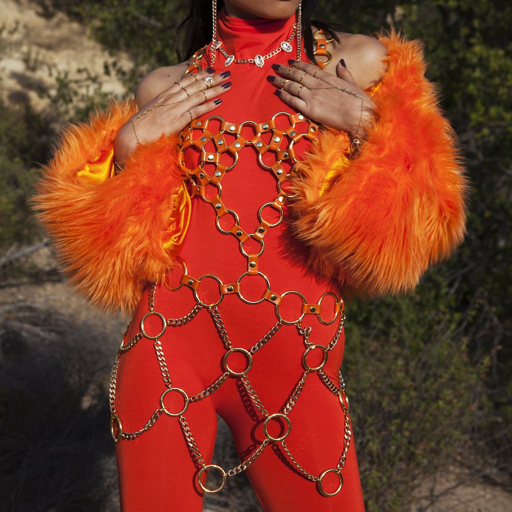 Leather Chain Bodysuit