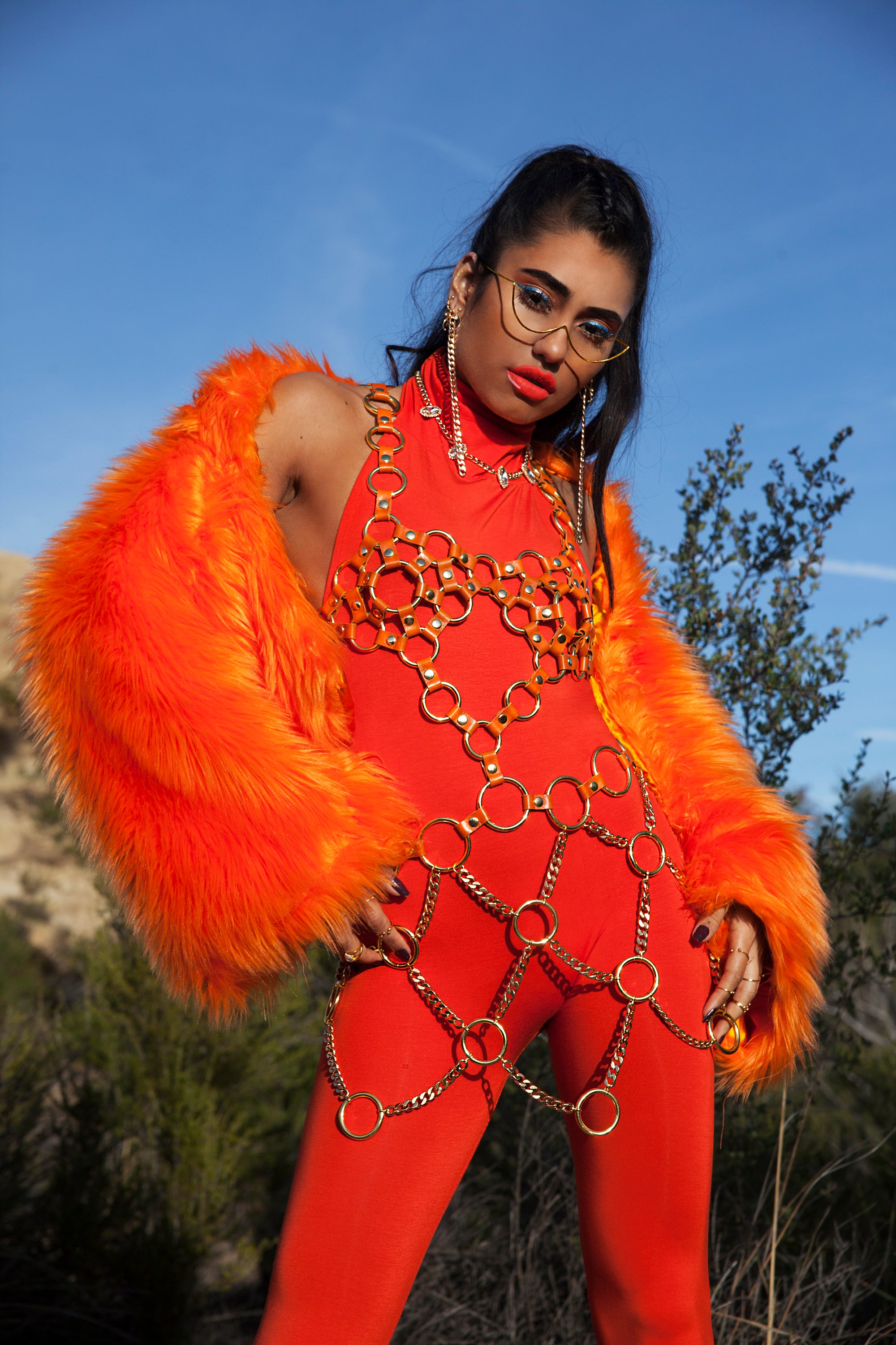 Leather Chain Bodysuit