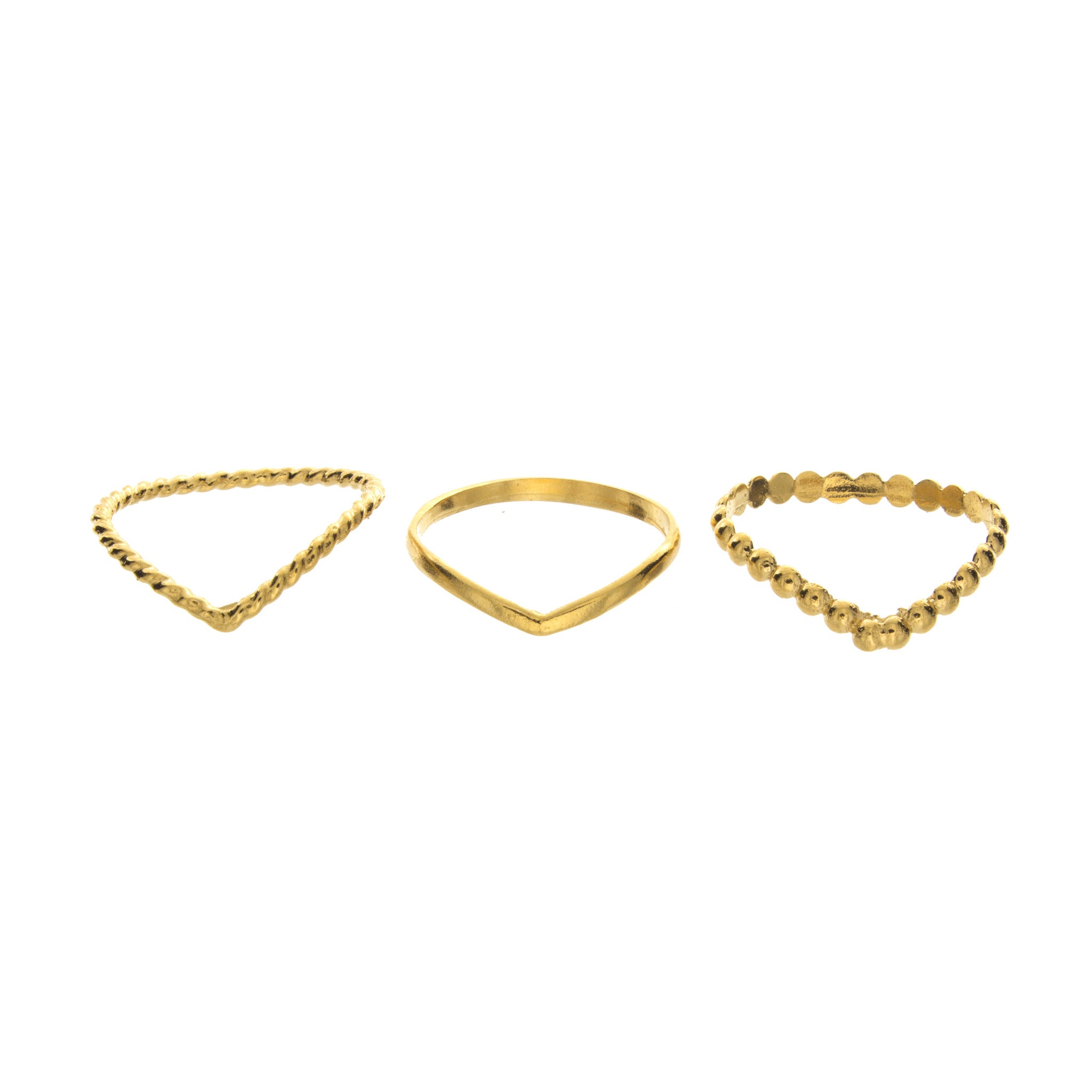 V Knuckle Ring Stackable Set