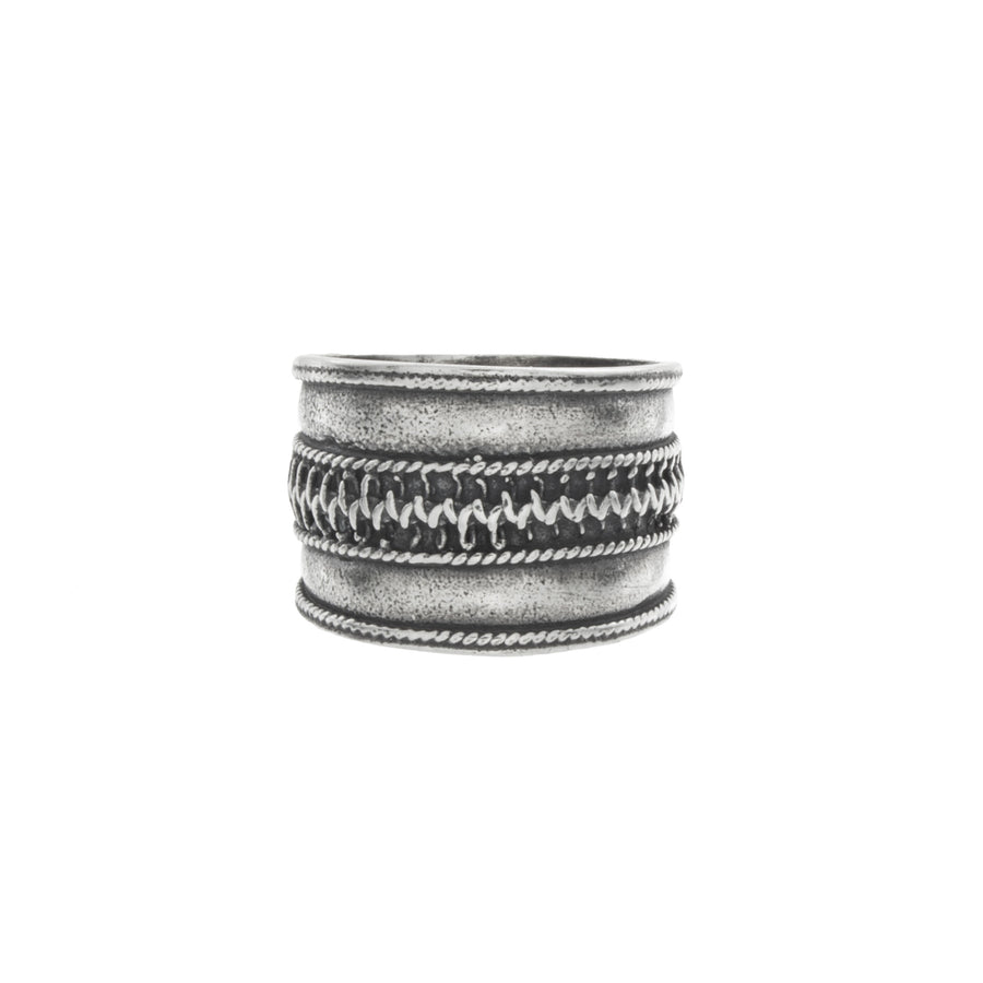 Crosshatch Indian Band Knuckle Ring
