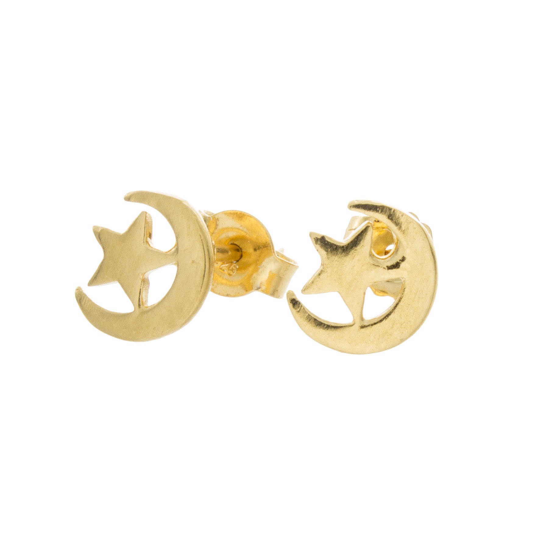 Crescent Moon Stud Earrings