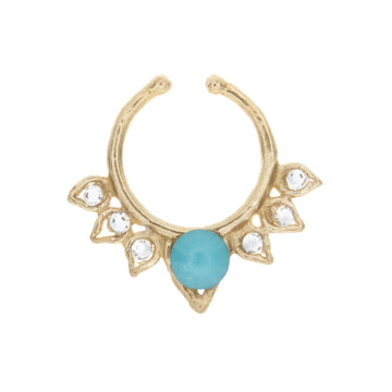 Turquoise and Clear Jewel Aurora Clip