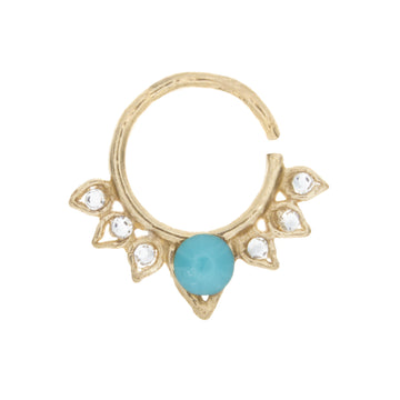 Turquoise and Clear Jewel Aurora Ring