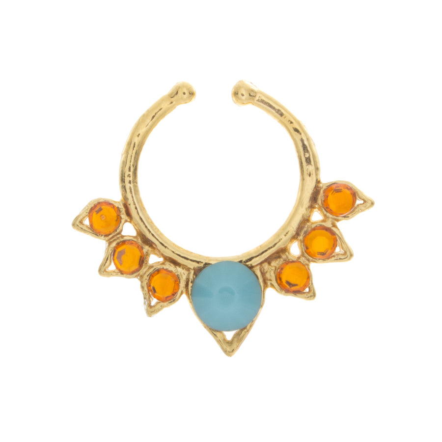 Turquoise and Orange Jewel Aurora Clip