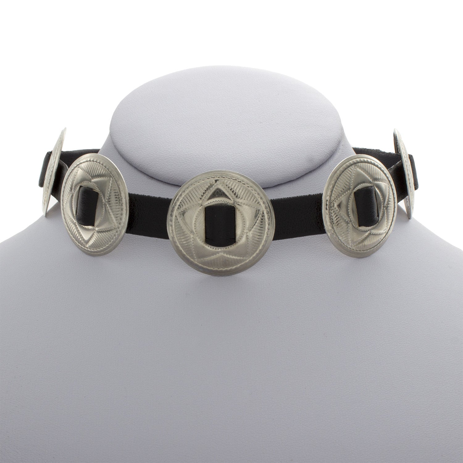 Leather Concho Choker