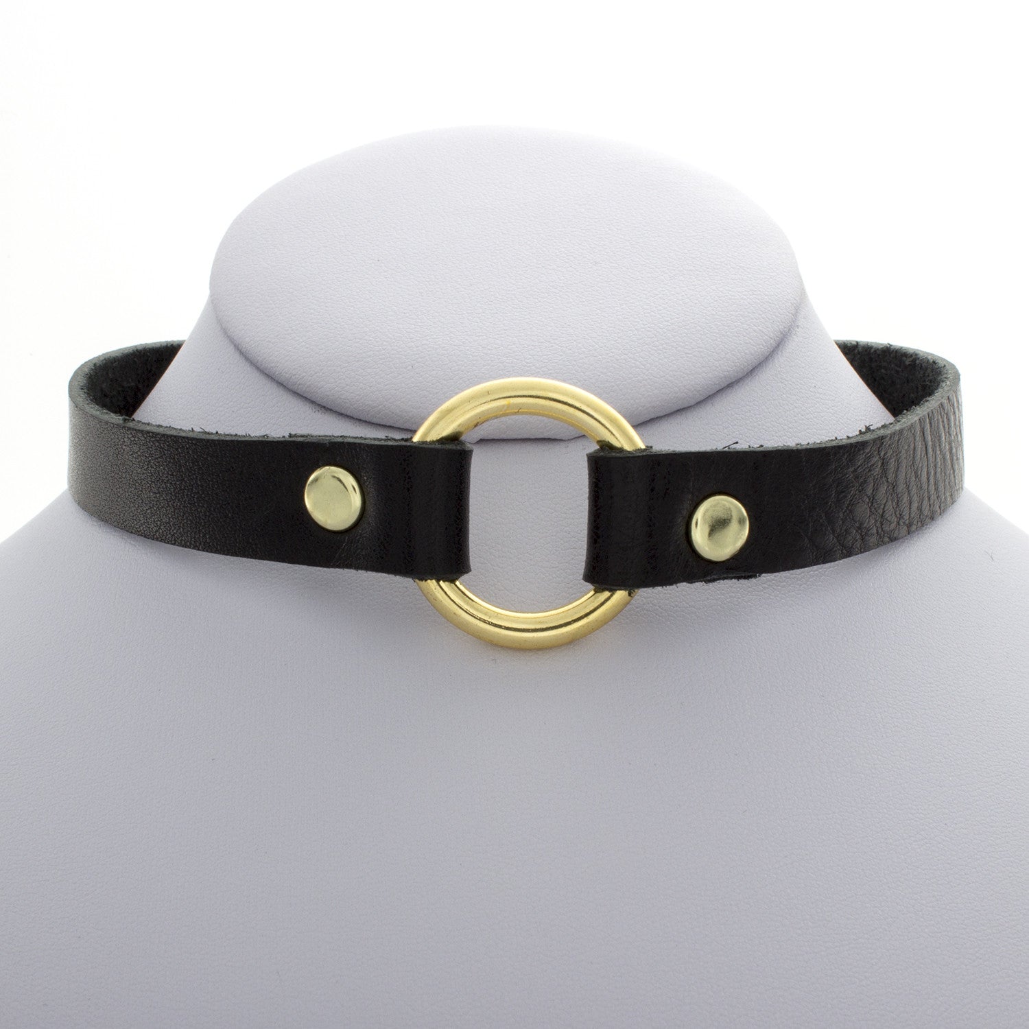 Leather Circle Ring Choker