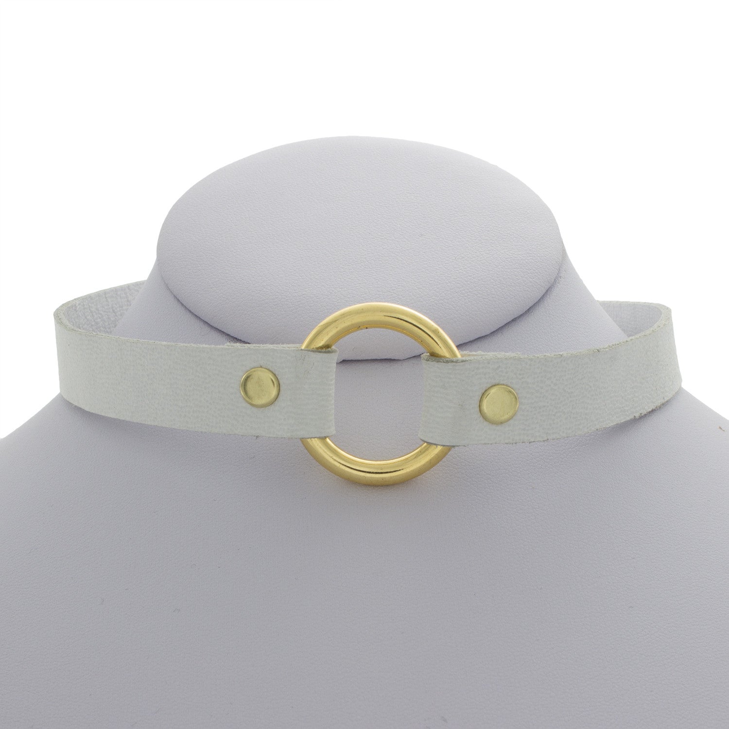Leather Circle Ring Choker