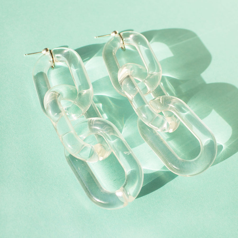 Crystal Clear Chain Earrings
