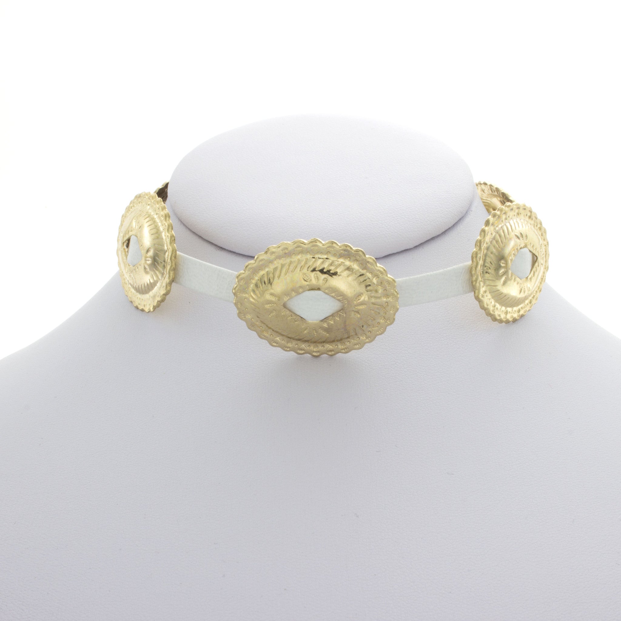 Gold Oval Mini Concho Choker