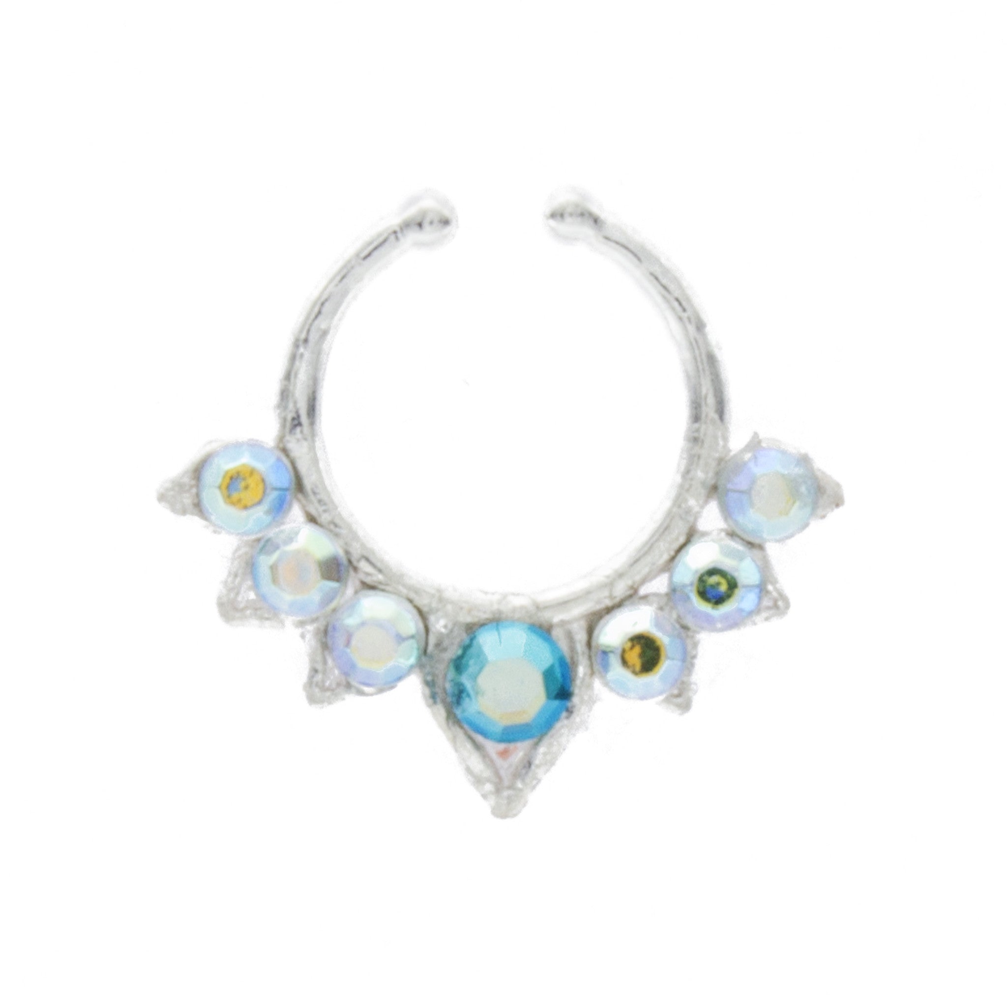 Aqua and Rainbow Jewel Aurora Clip
