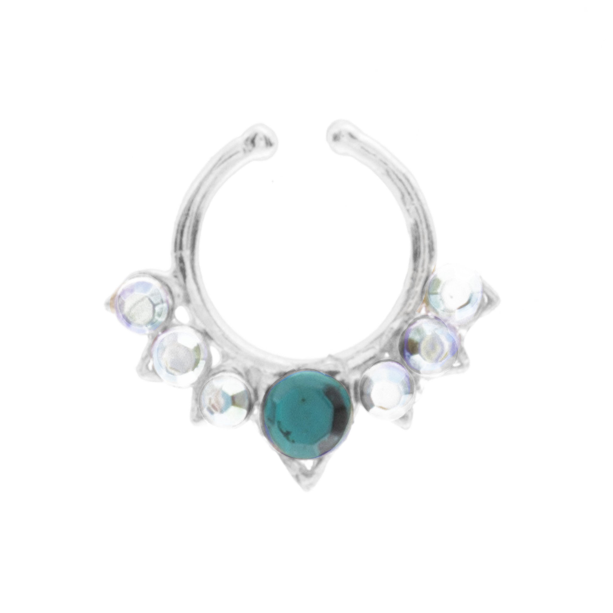 Emerald and Rainbow Jewel Aurora Clip