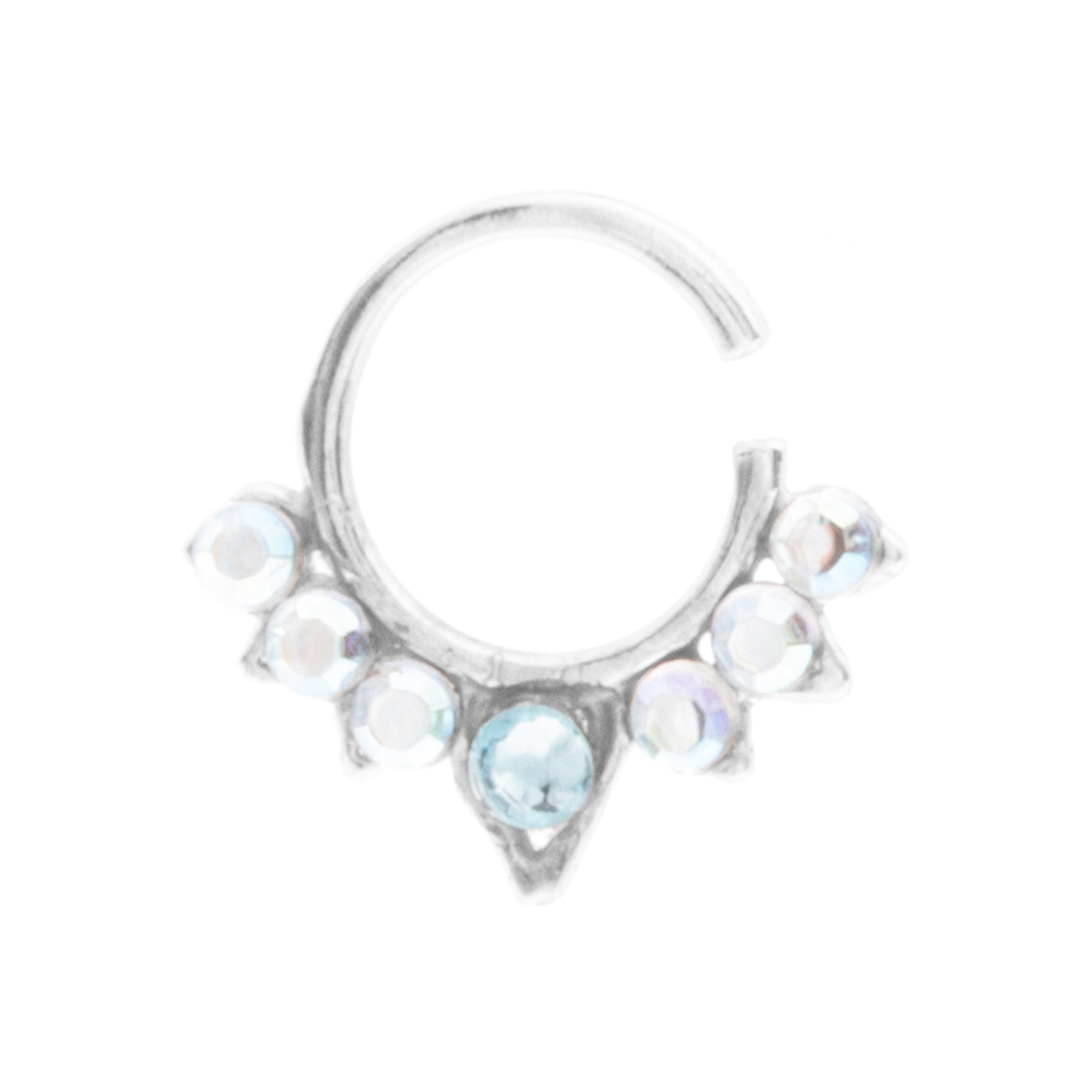 Aqua and Rainbow Jewel Aurora Ring