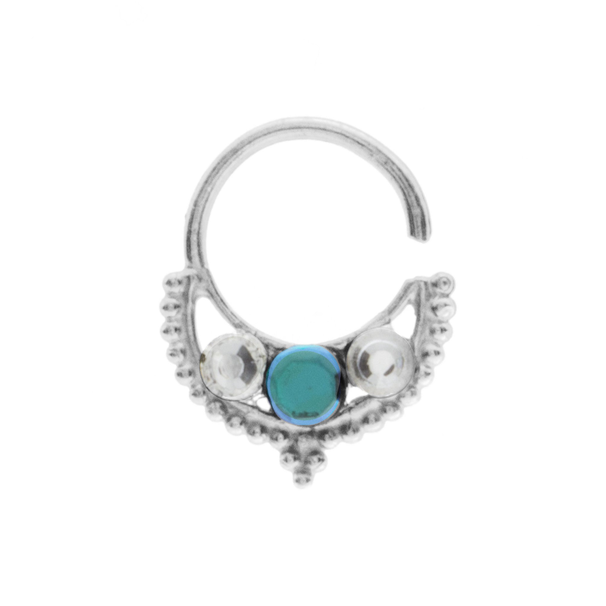 Emerald and Clear Jewel Freya Ring