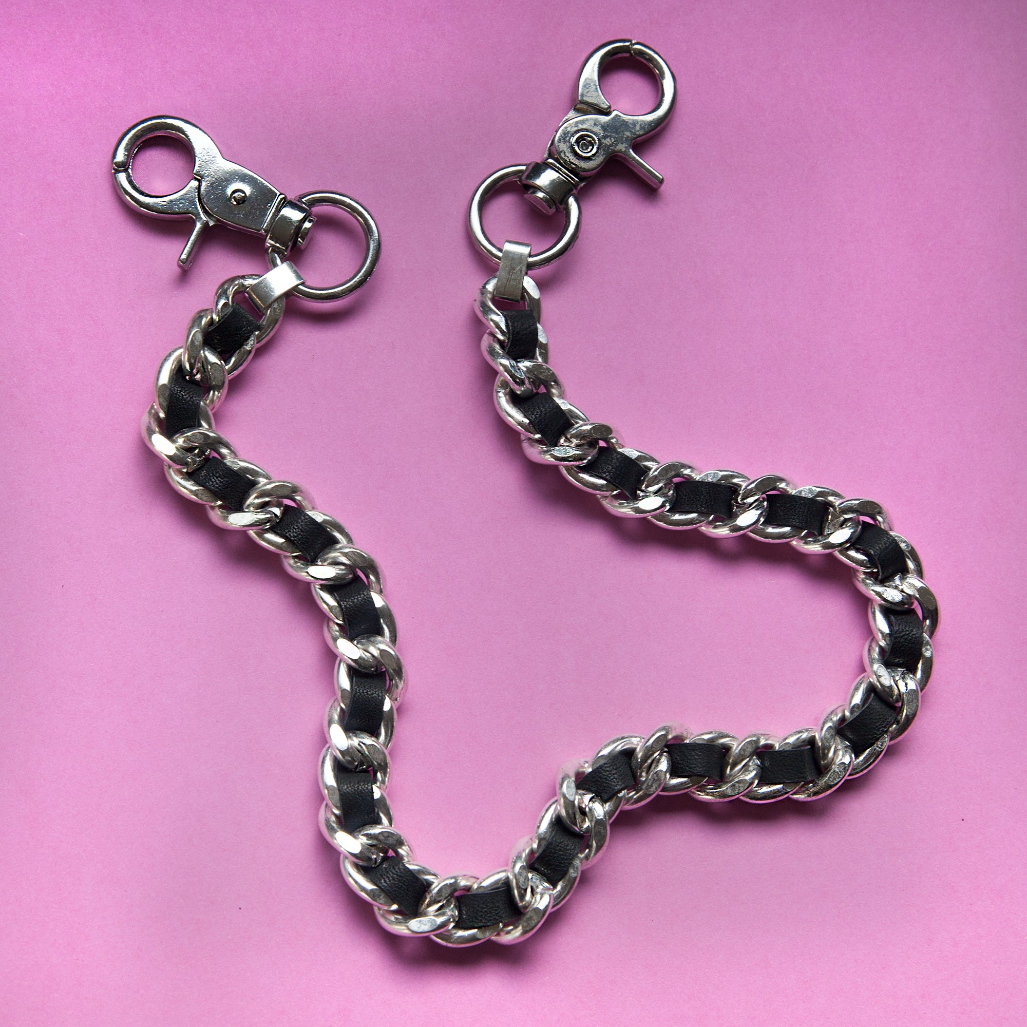 Woven Leather Pocket Chain