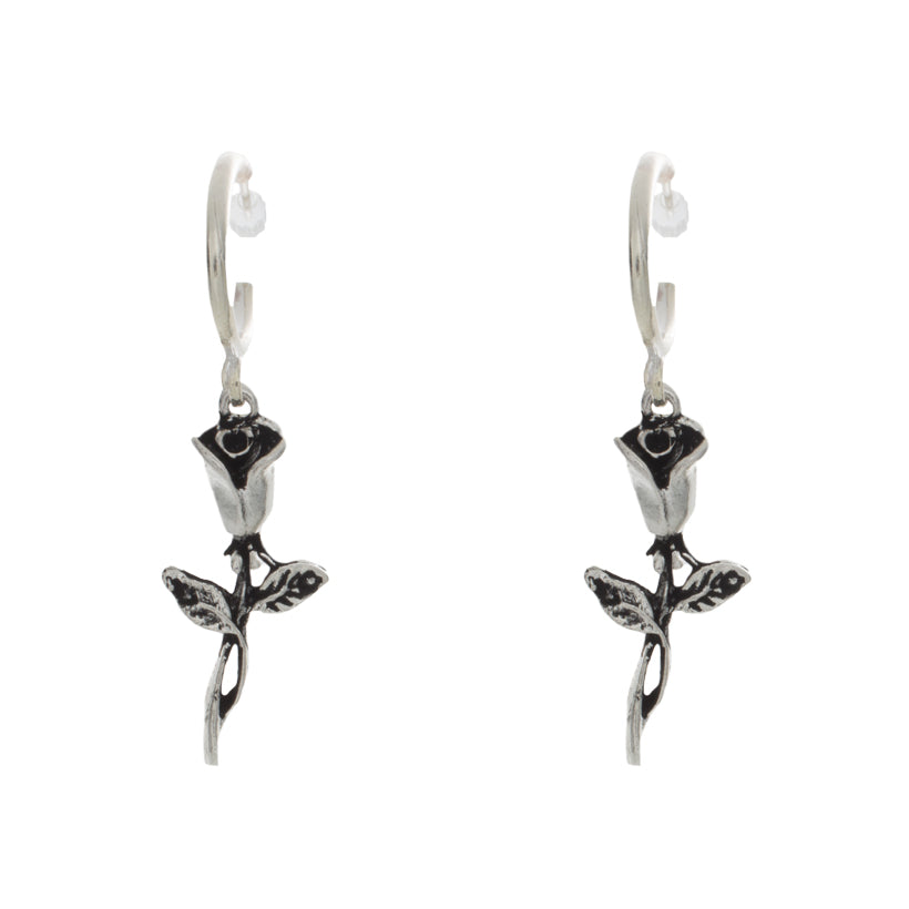 Rose Hoop Earrings