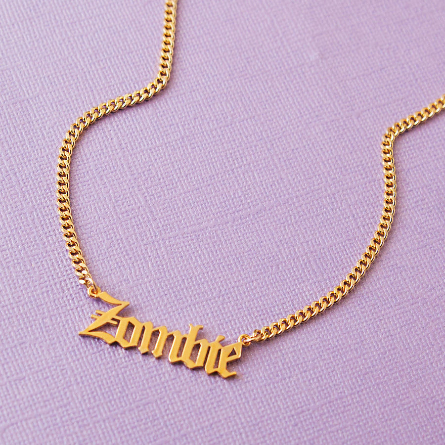 Zombie Nameplate Necklace