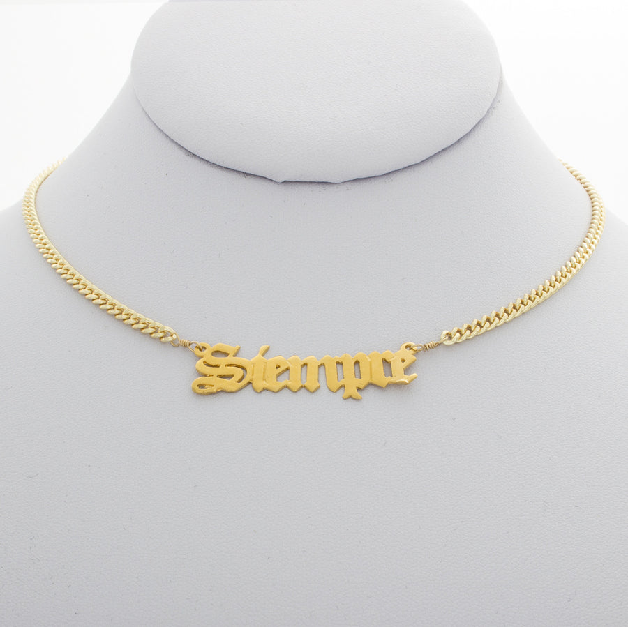 Siempre Nameplate Necklace