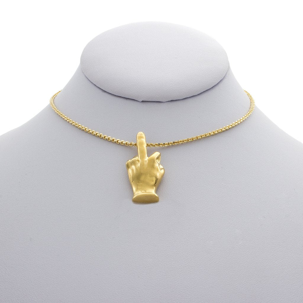 か*つ様 UNDERCOVER Fuck Finger necklace Middle Finger Necklace – VidaKush