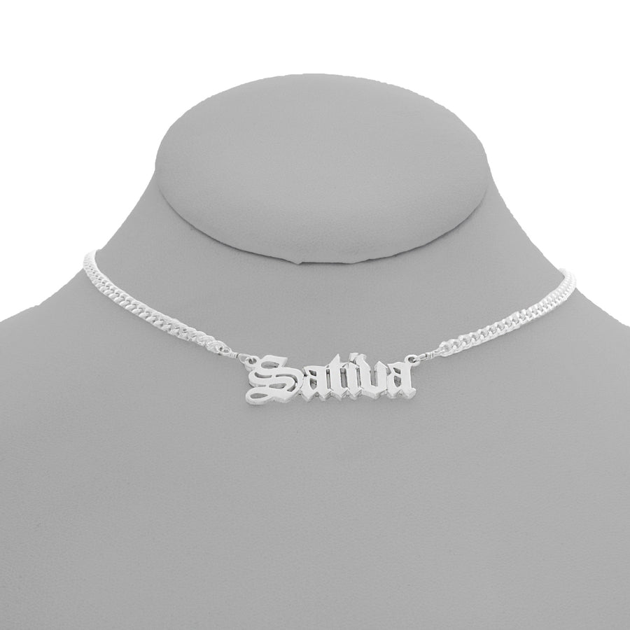 Sativa Nameplate Necklace
