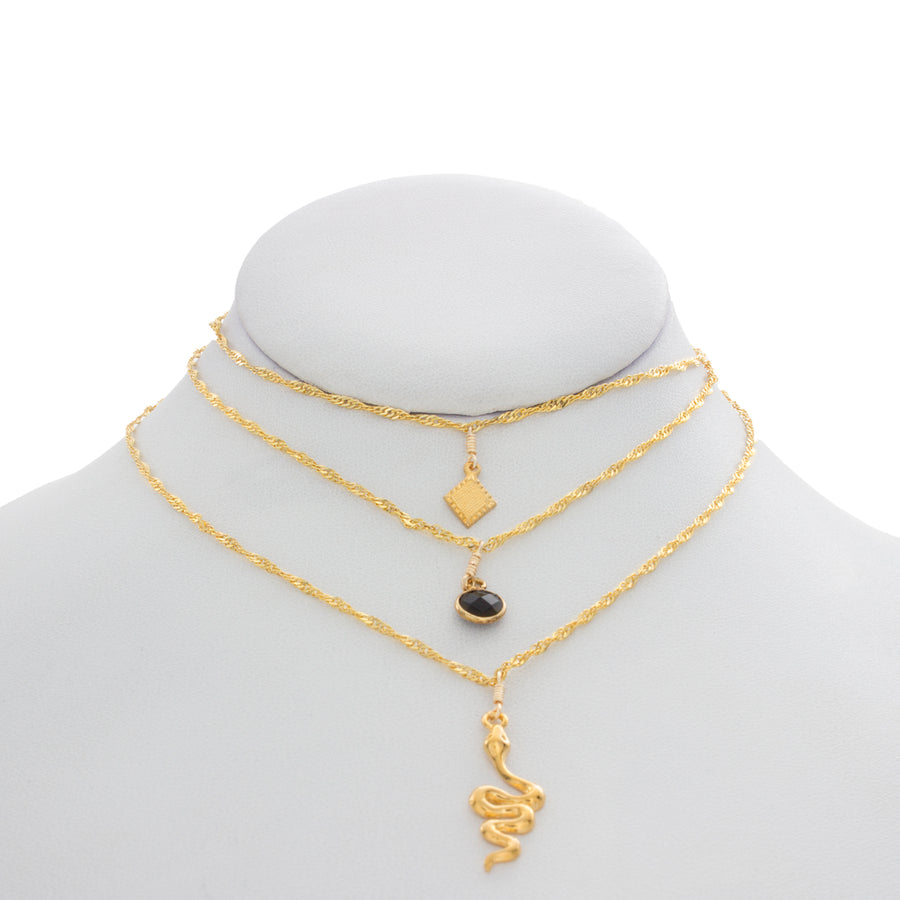 Shape Shifter Triple Layered Necklace