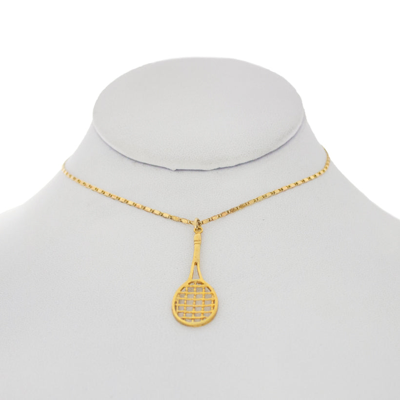 Tennis Racquet Charm Necklace