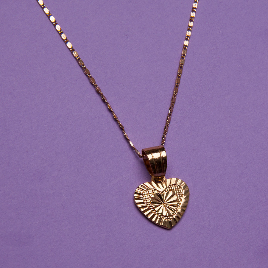 Diamond Cut Heart Necklace