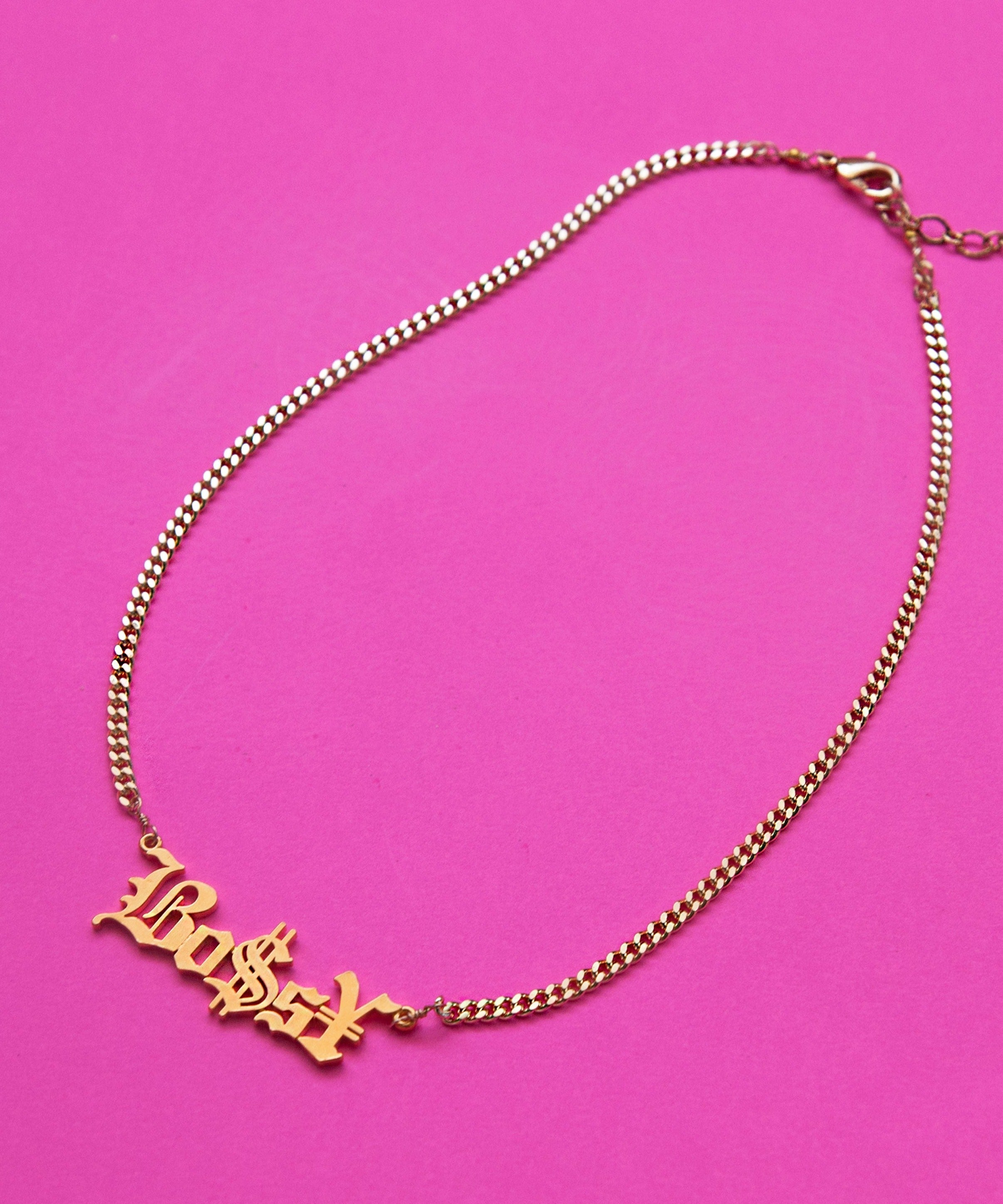 Bo$s¥ Nameplate Necklace