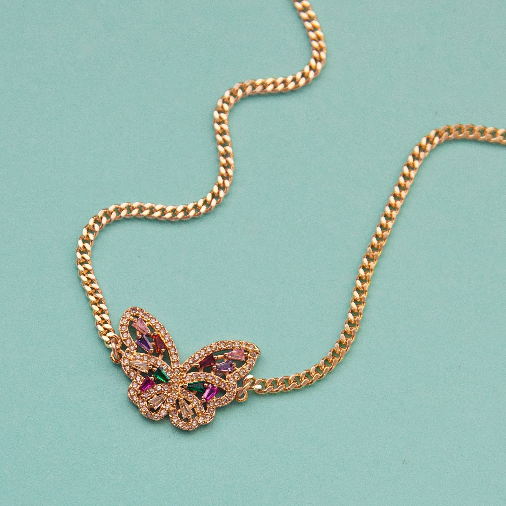 Rainbow Butterfly Necklace