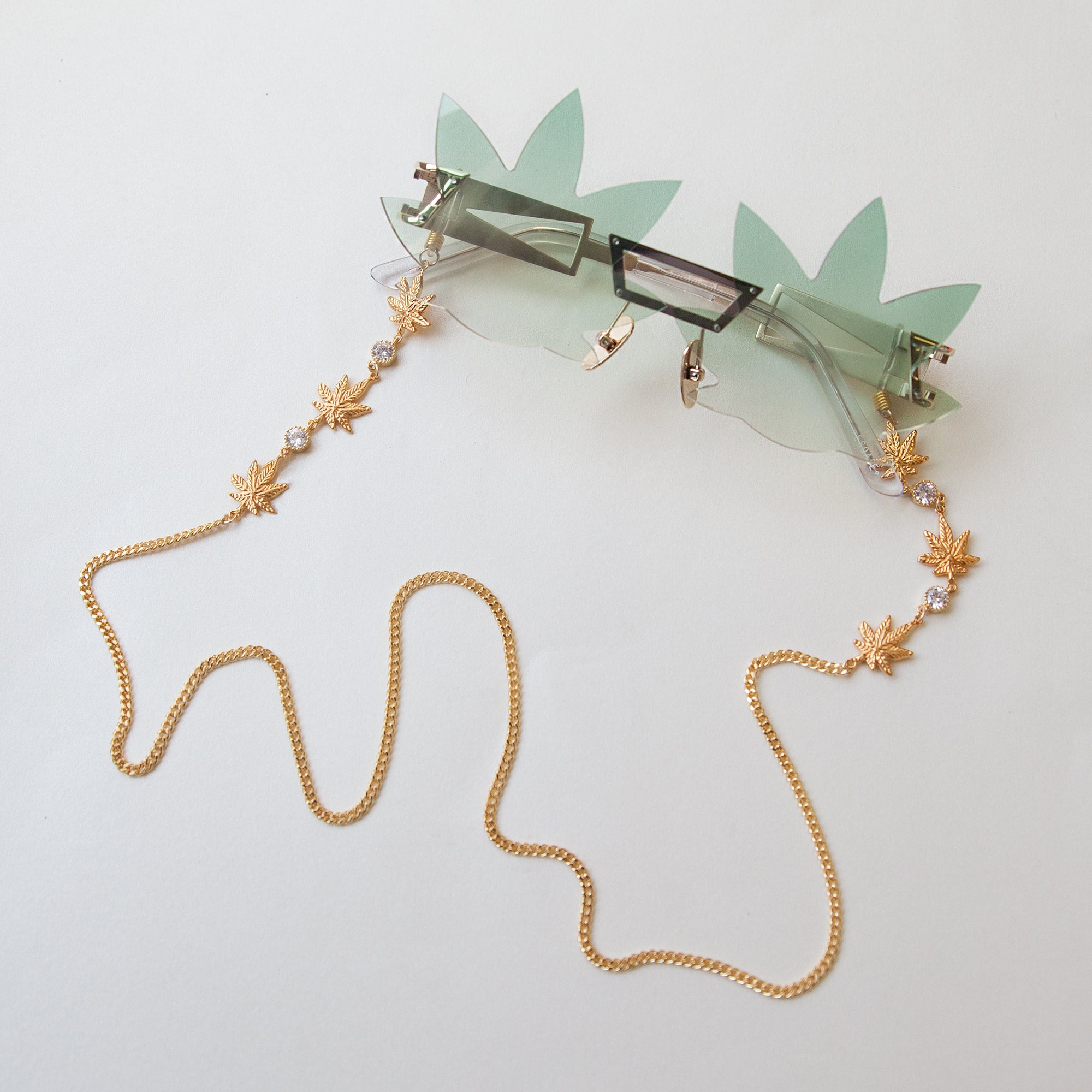 Mary Jane Sparkle Sunglasses Chain