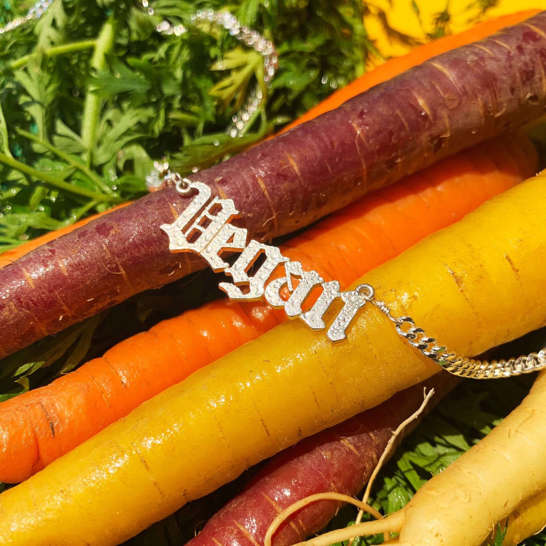 Vegan Nameplate Necklace