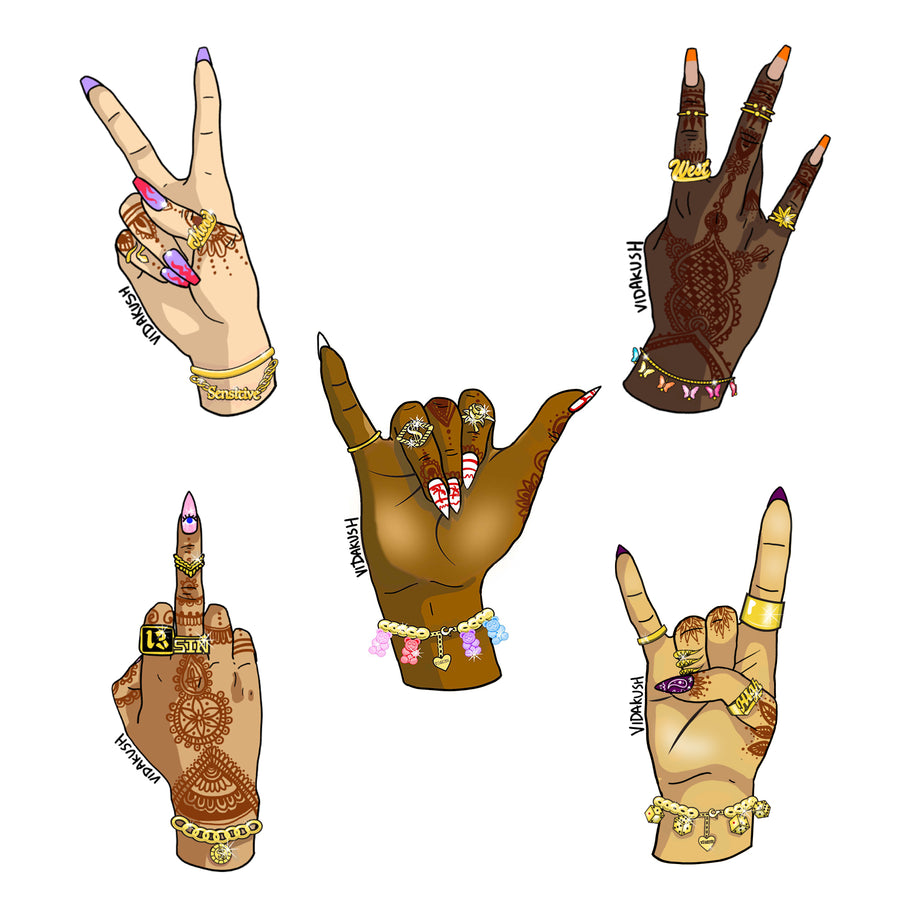 Henna Hands Sticker Pack