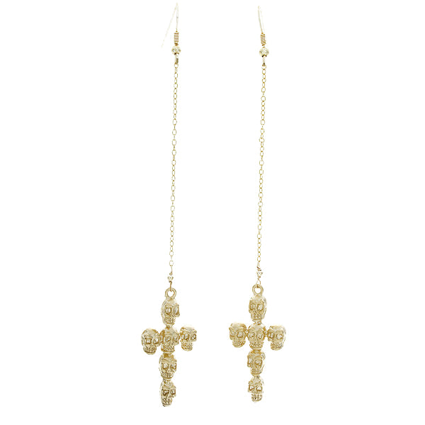 Skull Cross Drop Earrings