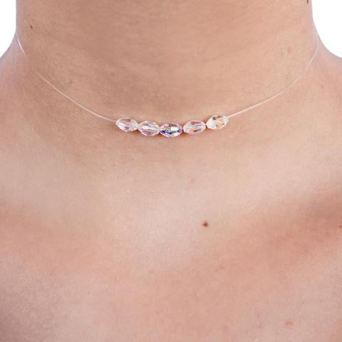 Oval Clear Swarovski Floating Choker
